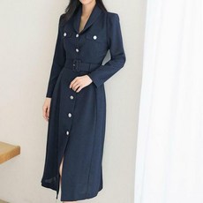 여자 봄 하객룩 로맨틱 클래식 벨티드 원피스