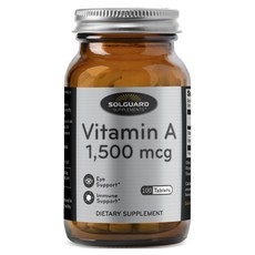Solguard 補充劑維生素 A 1500 微克片劑, 1個, 100片