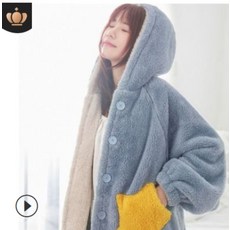 캐릭터 디즈니 데이지덕 집순이 입는 후드담요 수면가운 사무실 일하면서