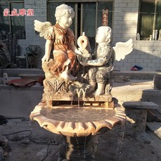 정원분수대리석천사조각상