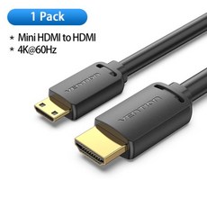 모니터 노트북 어댑터 아답터 아답타 Vention 마이크로 HDMI to 케이블 4K 미니 수수 코드 고프로 소니 카메라 전화 태블릿 프로젝터 HDTV, [01] 1m, [01] 60Hz Mini HD to HD, 1개