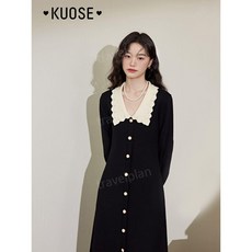 KUOSE 쿠오세 블랙 드레스 페이크 ...