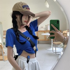 파란색크롭티