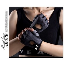 Anderma 피트니스 장갑 남성 및 여성 장비 강도 훈련 풀업 야외 라이딩 미끄럼 방지 누에 고치 반 손가락, 에스, 우아한 그레이 상큼하고 통기성