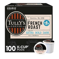 툴리스 커피 프렌치 로스트 큐리그 K컵 커피 팟 포드 100캡슐 -다크 로스트 아라비카 Tully's Coffee French Roast K-Cups Pods