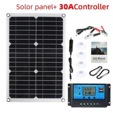 태양 패널 충전기 듀얼 컨트롤러 조절 조정 야외 캠핑 전화 자동, 5.With 30A Control.., 1개