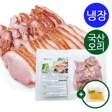 천지농산 유황오리훈제슬라이스 200gX2팩+꼬마단무지 1개증정, 2개, 200g