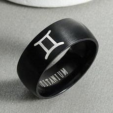 날개 없는 선풍기 타이탄 블랙 실버 스테인레스 스틸 반지에 대한 8mm 공격 자유의 플래그 손가락 반지 남성 여성 쥬얼리 애니메이션 팬, 31) 8 M700JR2074Gemini