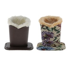 FWT 2Pcs 가짜 가죽 안경 홀더 데스크 주최자 데스크탑 침대 옆 테이블, 11.6 x 8.1 x 12 cm, 02, PU 가죽