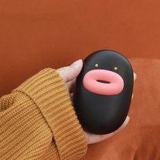 kirahosi 겨울 충전식 손난로 여자 큐티 휴대용 난방기 학생 소형 보온 보조배터리 68 해길 +덧신 증정 CL838ba2, 블랙, 1