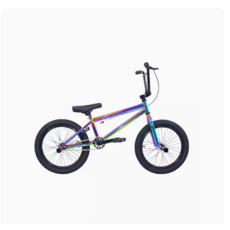 묘기자전거 BMX 자전거 입문용 18인치 스트리트 익스트림 가벼운 성능 스턴트 액션, 블랙레인보우