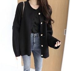 제니트 여성 루즈핏 라운드넥 도톰 니트 가디건 마를루즈CD 니트 여성 루즈핏 라운드넥 도톰 니트 가디건 마를루즈CD