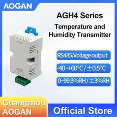 AOGAN DIN 레일 온도 및 트랜스미터 RS485 아날로그 신호 계량기 AGH4 시리즈, 1개, 0-50C 0-5V