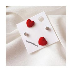 레드하트귀걸이