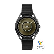[미국 직구]엠포리오 아르마니 맨즈 스마트워치 2 MZ157355599582, Black Leather/Gunmetal Case, 상세설명참조