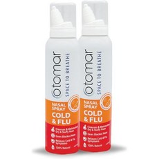 otomar 이비인후과 성인용 콜드 앤 플루 식염수 비강 스프레이 2개, 4.2 Fl Oz Pack of 2, 8.4