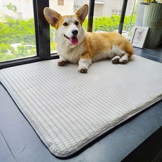 강아지 쿨젤매트 쿨방석 고양이 후펫 여름 통기성 쿨링 매트 애완 동물 개 수면 자체 냉각 매트리스 휴대용 패드 스 쿠션 액세서리162639, 04 Grey_04 XL