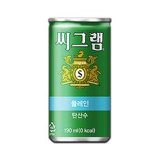 씨그램 플레인 190ml 30캔 캔음료 미니캔 음료수 카페 탄산수