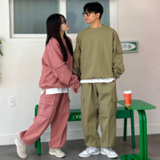 러브온타임 커플 트레이닝복 세트 빅사이즈 오버핏