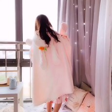 귀여운 토끼 곰 후드 장갑 올인원 숄 담요 2종, 2번