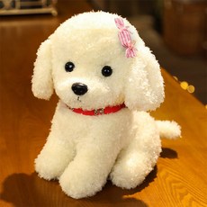 스토리원 리본 푸들 강아지 동물 인형 봉제 중형 소형 ST-TOY-008, 1개, 화이트, 22cm 1개, 화이트, 22cm