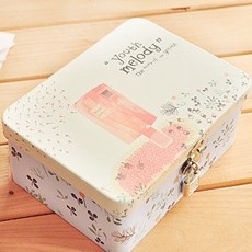 악세사리보관함 저금통 포함자물쇠 중간사이즈 금속 철재 스테인레스 체크 보석상자 수납케이스 비밀번호