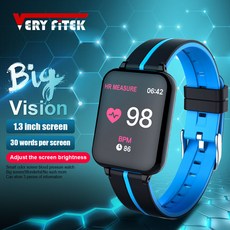 Veryfitek aw4a 혈압 산소 스마트 시계 피트니스 팔찌 시계 심장 박동 모니터 ip67 남성 여성 스포츠 스마트 시계, 단일, Yellow
