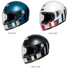 SHOEI 쇼에이 글램스터 리저렉션 풀페이스 오토바이 헬멧 3컬러, 화이트/레드
