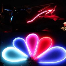실리콘재질 초슬림(두께4mm) 발광 LED바 바이크튜닝, 화이트, 색상:화이트