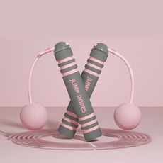 SMABAT 실내 무선 줄넘기 노라인 줄넘기 고속베어링 넘기줄 길이조절 복근 피치힙 다이어트 저소음 실내용, 핑크