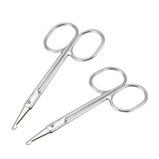 282043 / 라운드 팁 눈썹 코 트리밍 트리머 가위 2 Pcs, Silver