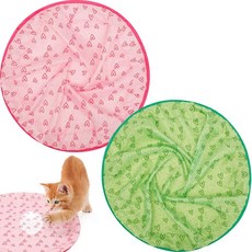 고양이 공 사냥 운동 매트 대화형 충전식 실내 지루함, 1.B Pink Green 2pcs, 1개
