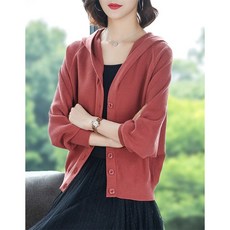others 밍 쟈 아기 코끼리 봄 가을 후드 니 트 가 디 건 코트 여자 쇼트 숄 2020 박 쥐 를 위 한 녹 슨 레 드 X L