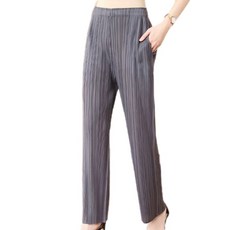 플리츠세트 플리츠 투피스 상의 블라우스 세트 캐주얼 바지 여성 주름 바지 패션 편안한 스트레이트 슬리밍 와이드 레그 팬츠 플러스 사이즈 하객룩 상견례