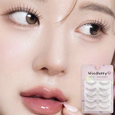 우베리 인조속눈썹 U컷 통짜 속눈썹 내추럴 아이래쉬 투명라인 10mm 5쌍입, 1개, A06