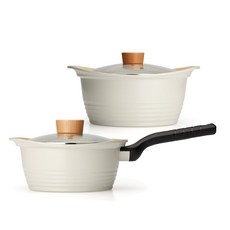 키친아트 IH 인덕션 베이직 세라믹 냄비 편수 18cm + 양수 20cm, 편수냄비 18cm, 1개