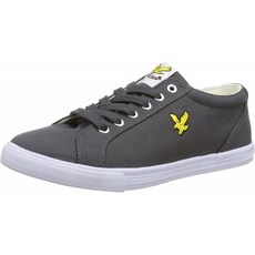 Lyle & Scott 남성용 Halket 캔버스 로우 탑 스니커즈 그레이 (솔리드 그레이) 7 UK (41 EU)