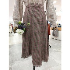 [써스데이아일랜드] 헴라인 변형 체크 스커트 T196MSK135W