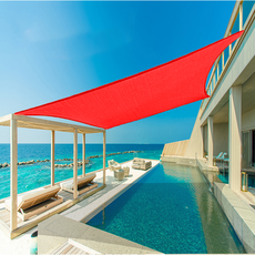 썬키다 메쉬 그늘막 차광막 옥상 천막 썬쉐이드 야외 삼각 사각, 2m x 3m 사각, 파이어리 레드