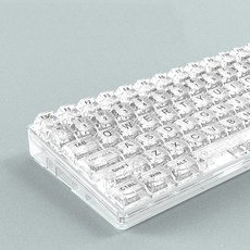무선 블루투스 RGB 투명 키보드 NJ80 화이트 블랙, 백축