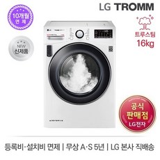 LG 건조기 트루스팀 트롬 16KG 설치시 상품권15만원증정 + 6개월요면제 (제휴카드 30만원이용시 월46900원), RH16WTR