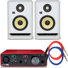 포커스라이트 스칼렛 솔로 3G x KRK ROKIT G4 화이트 스피커 패키지, 단일상품