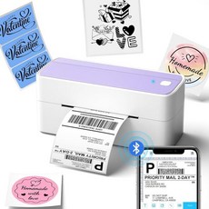 Phomemo Bluetooth Thraml 라벨 프린터 Samll 비즈니스용 241BT 4X6 무선 배송 패키지용 핑크 아이폰 안드로이드 아마존 Shopify UPSP와 호환, Pink, 1개