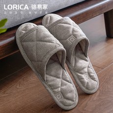 털슬리퍼 LORiCA 패브릭 슬리퍼 사계절 가정용 천바닥 미끄럼방지 실내화 남녀 실내 바닥 소프트한바닥 면슬리퍼