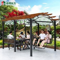 구조물 야외바베큐장 테라스썬룸 등나무집 밖 량팅 포도틀 차우막 별장 정원레저 정자, 01 포도받침+양정+그네+장탁자