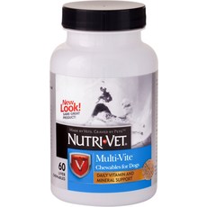 Nutri-Vet Multi-Vite 츄어블 정제 강아지용 종합 비타민, 60정, 종합영양제, 1개