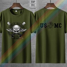 탑스 쿨 티셔츠 해병대 포스 리콘 Usmc 밀리터리 프론트 & 백 프린트 men
