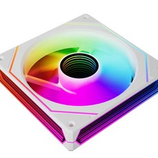 프리즘 6 PRO PC 케이스 팬 ARGB PWM 3 면 인피니트 미러 컴퓨팅 케이스 팬 120mm, Regular(순방향), 화이트