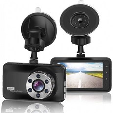 [독일직송] ORSKEY Dashcam 풀 HD 1080P 자동차 카메라 비디오 레코더 170 광각 렌즈 WDR 3 인치 LCD 화, 단일옵션