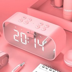 BT501 블루투스 스피커 LED 알람 무선 미니 미러링 시계 선물 카드 베이스 스피커, 분홍색, BT-502, 핑크색